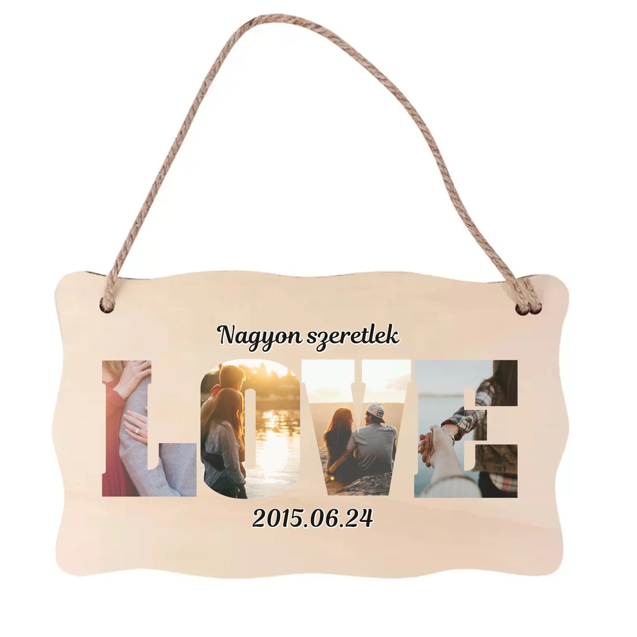 Love feliratos ajtódísz