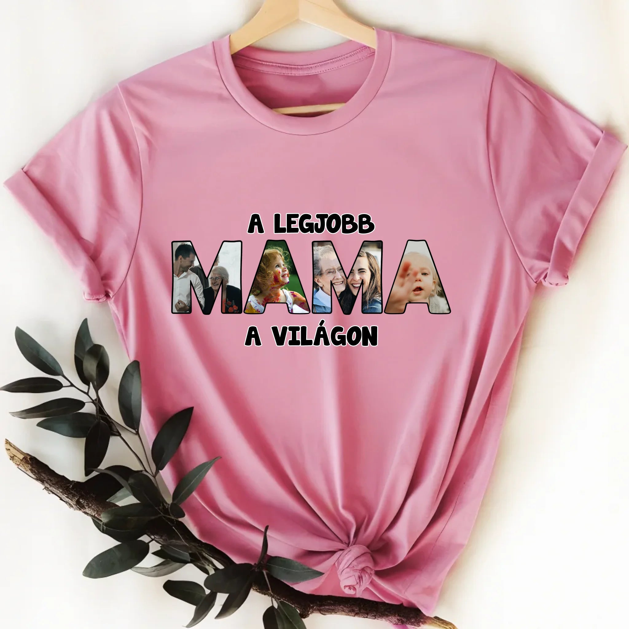 Mama formájú egyedi fényképes női póló