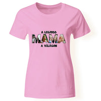 Mama formájú egyedi fényképes póló