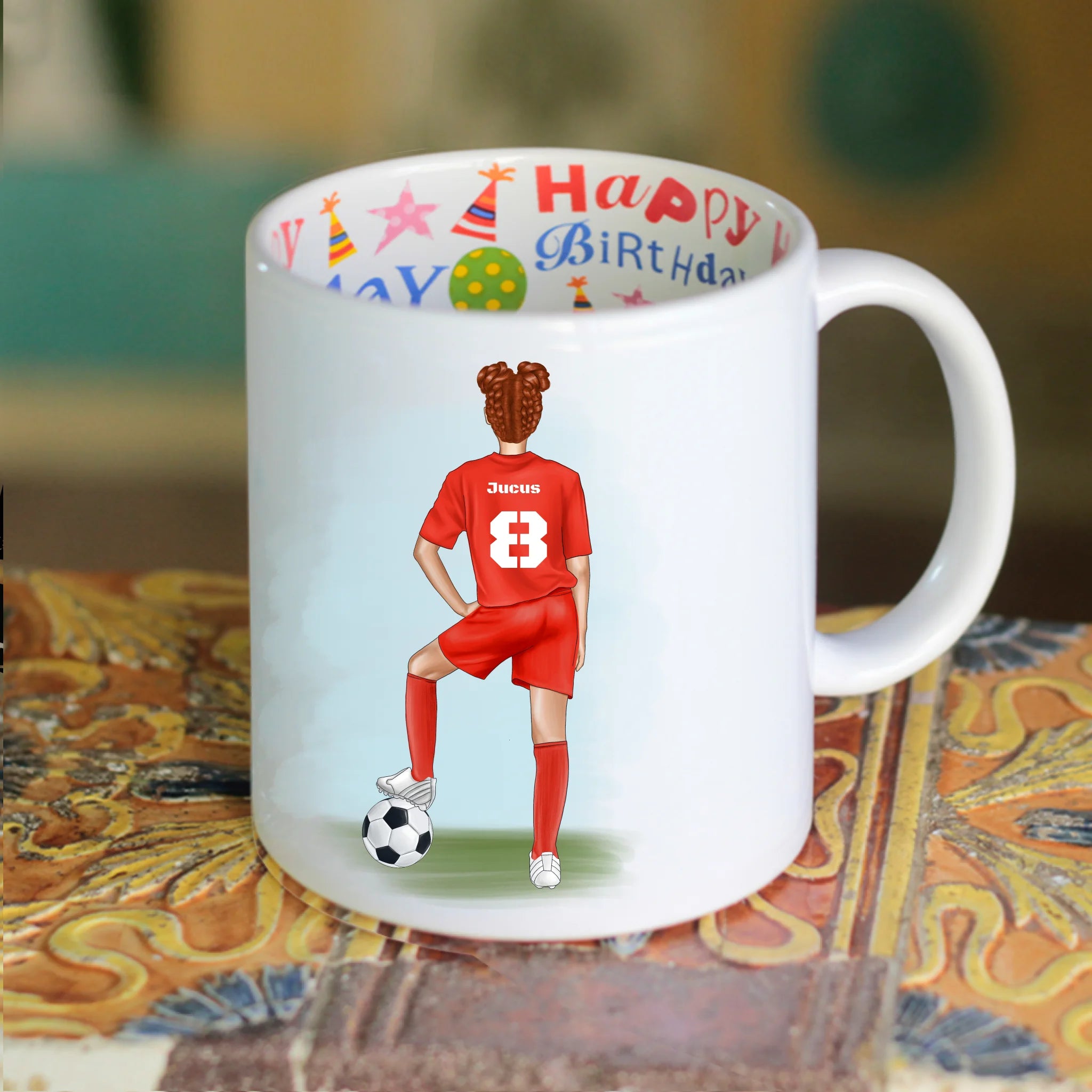 Személyre szabható focis bögre fiúknak