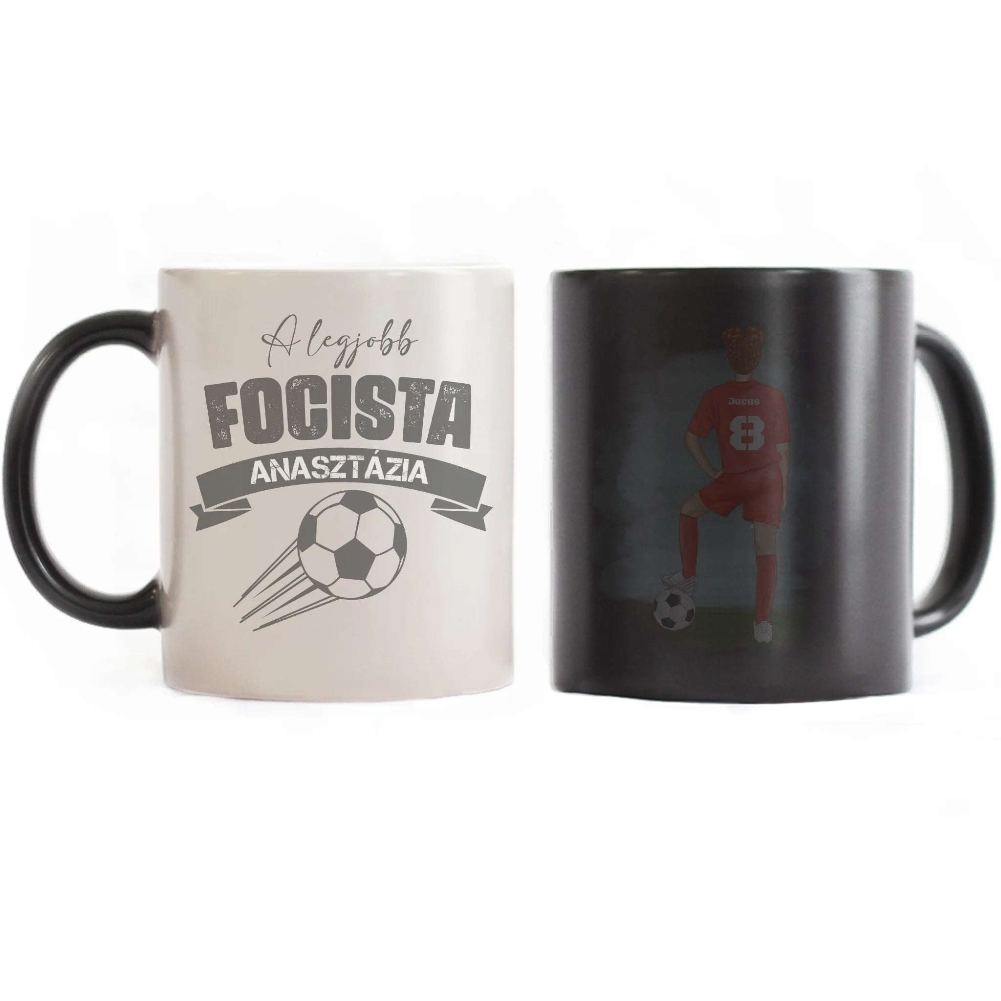 Személyre szabható focis bögre fiúknak