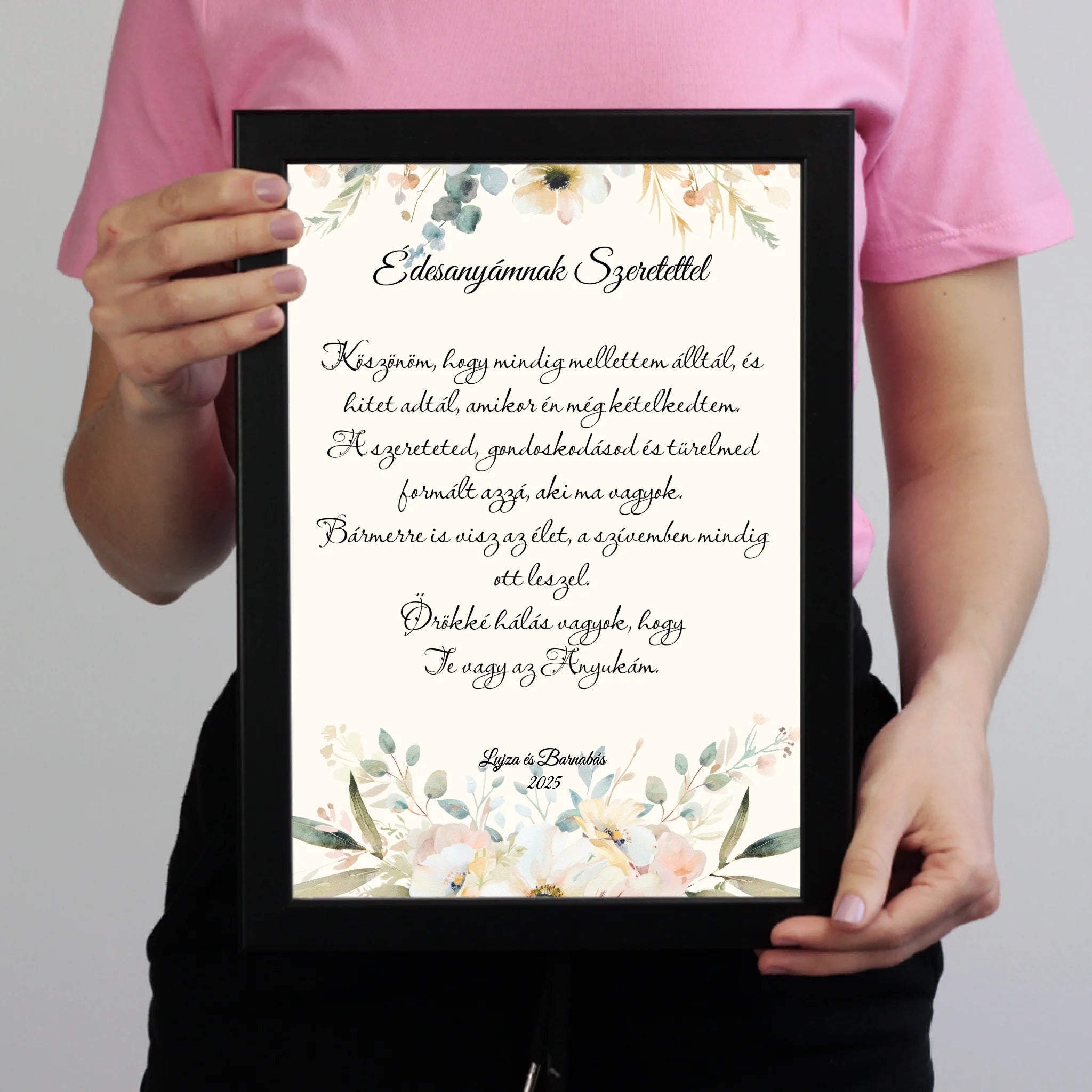 Édesanyámnak Szeretettel falikép - egyedi feliratos esküvői köszönőajándék Anyukáknak