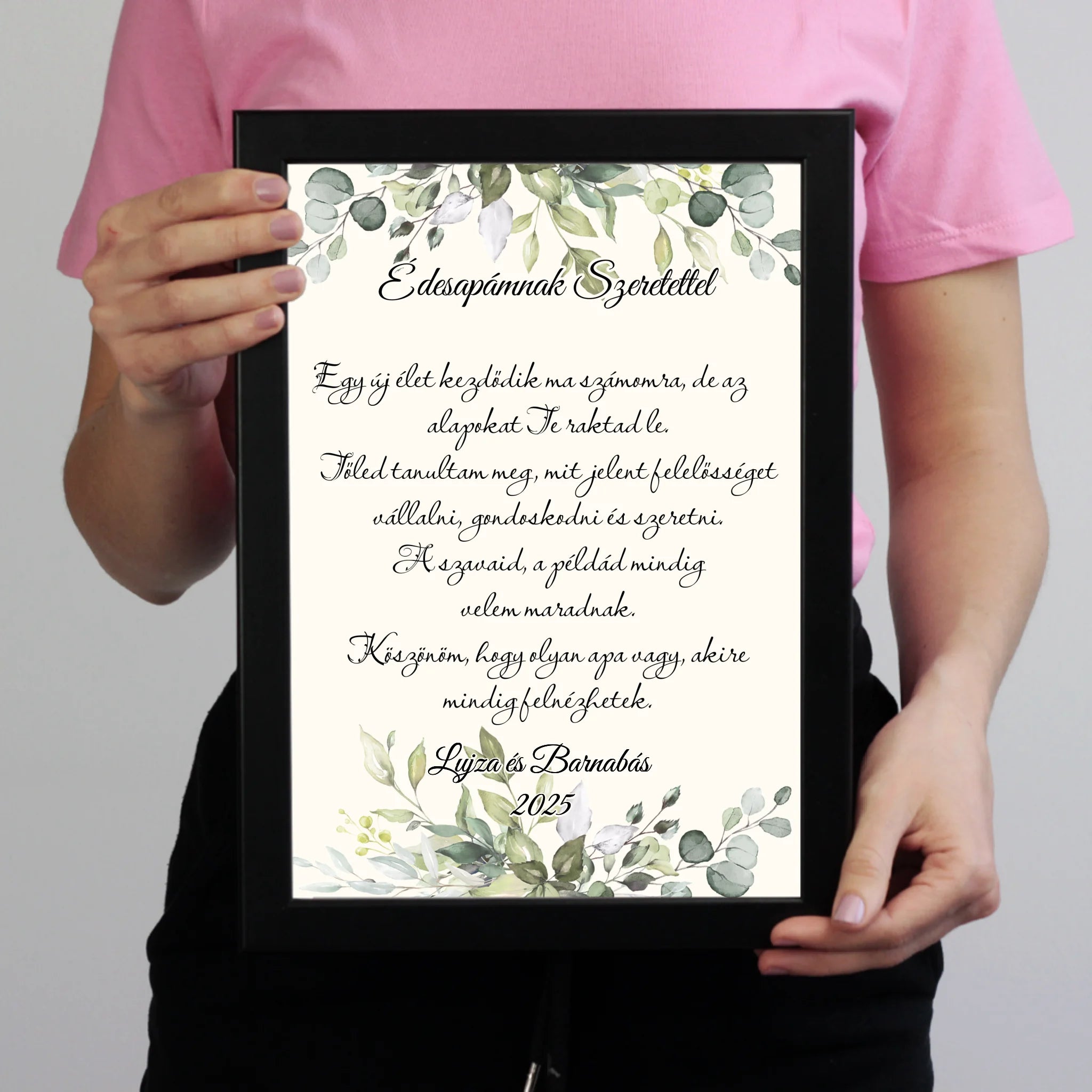 Édesapámnak Szeretettel falikép - egyedi feliratos esküvői köszönőajándék Apukáknak