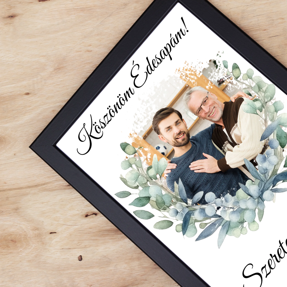 Egyedi képes falikép - Esküvői köszönőajándék egyedi képpel Apukáknak