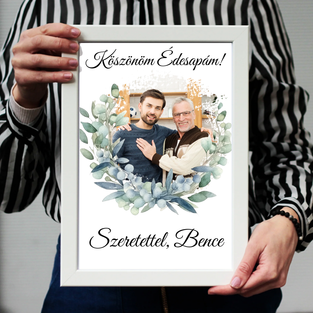 Egyedi képes falikép - Esküvői köszönőajándék egyedi képpel Apukáknak