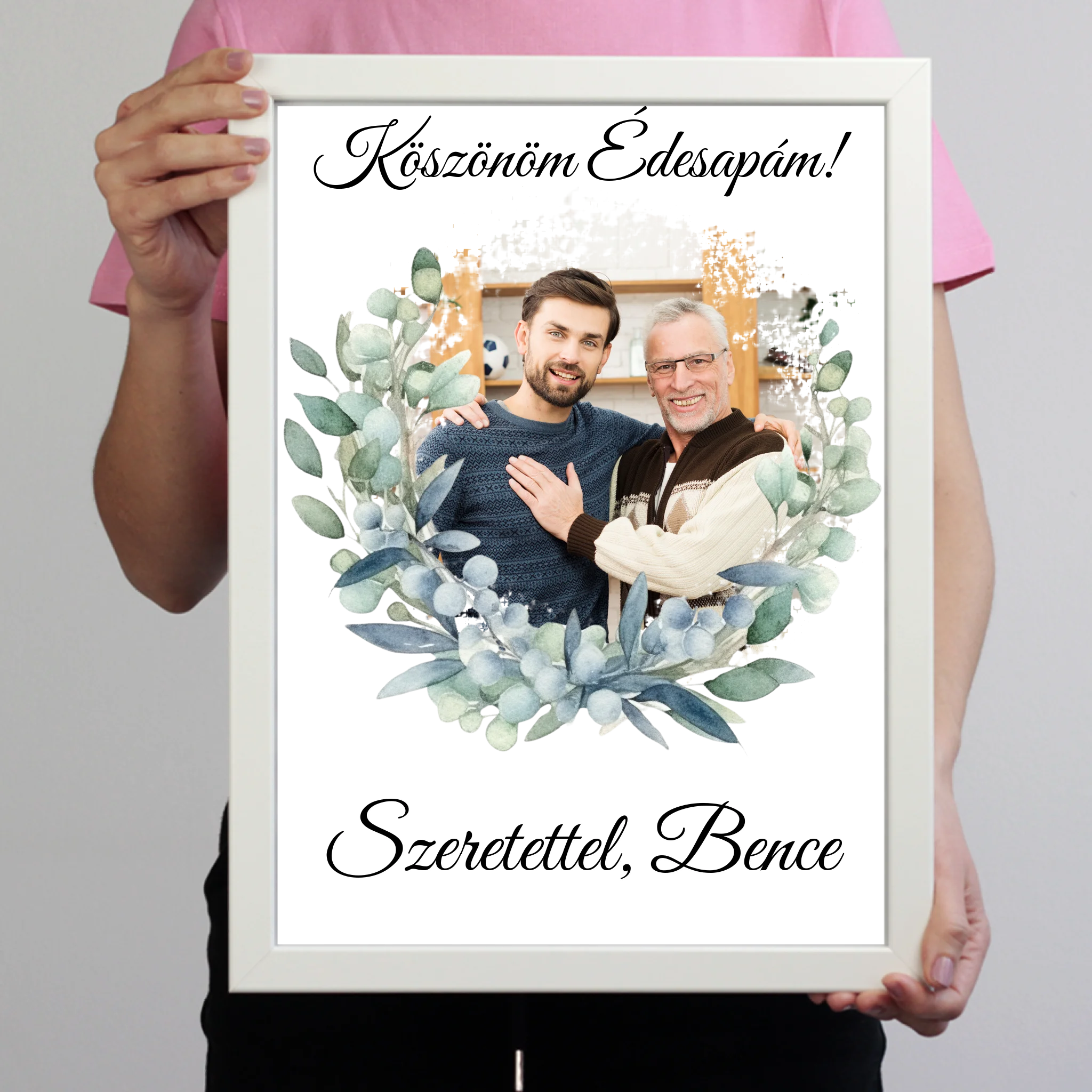 Egyedi képes falikép - Esküvői köszönőajándék egyedi képpel Apukáknak