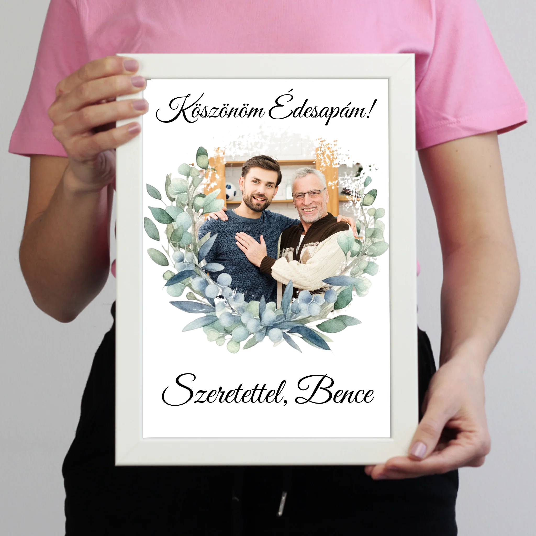 Egyedi képes falikép - Esküvői köszönőajándék egyedi képpel Apukáknak