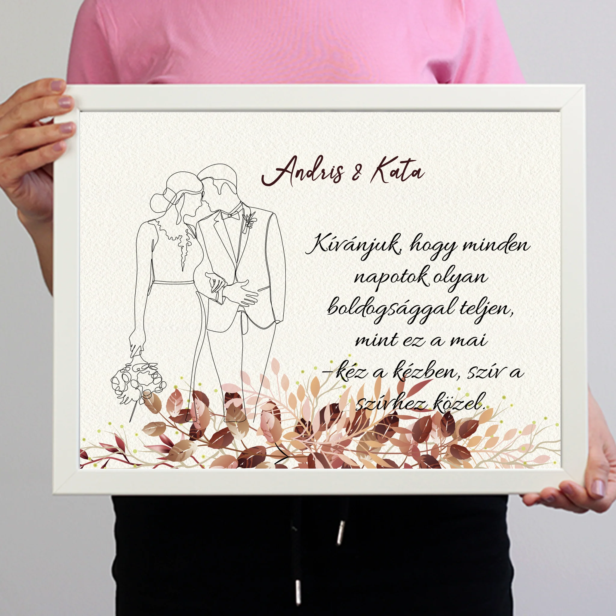 Szerkeszthető falikép - Jelképes esküvői ajándék egyedi mintával