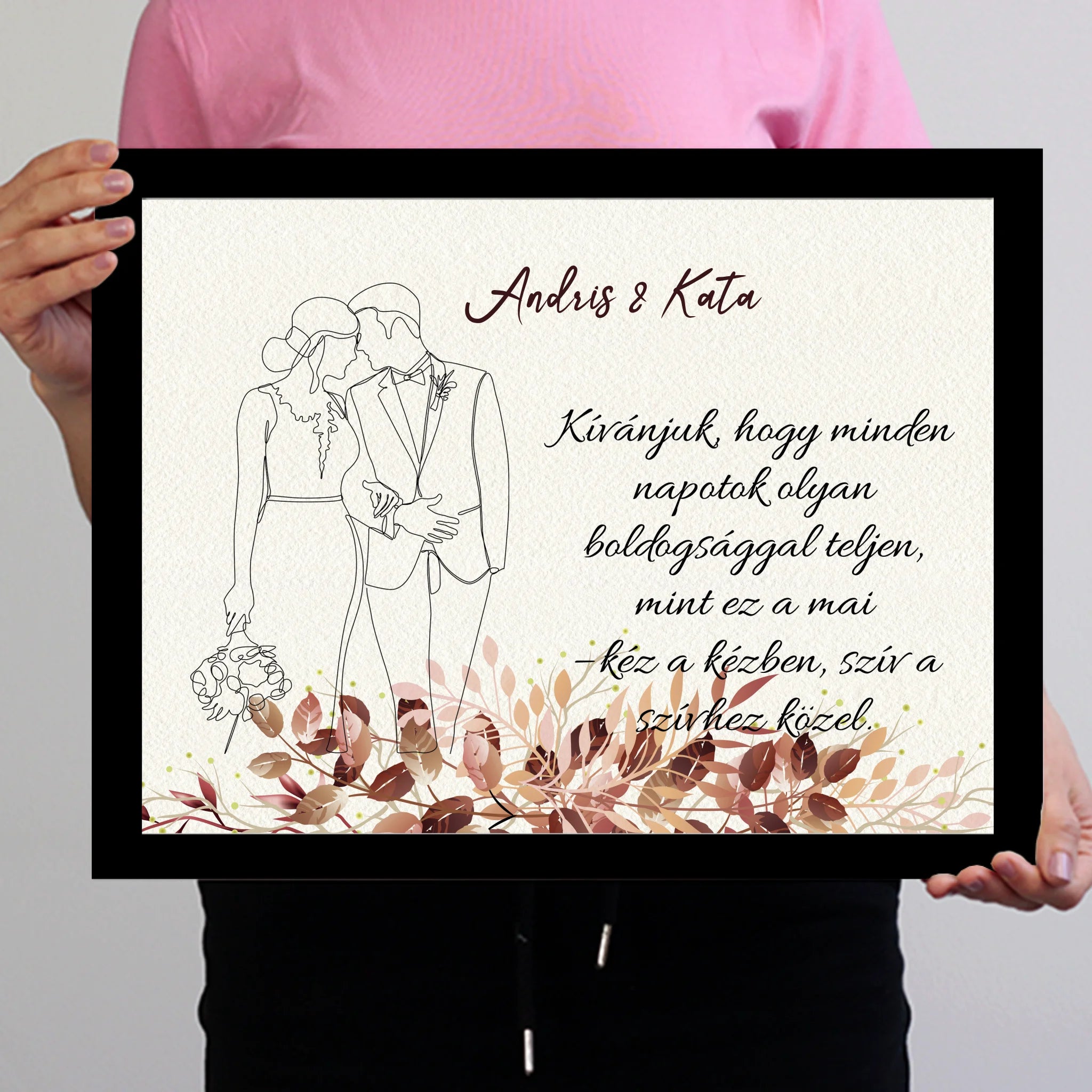 Szerkeszthető falikép - Jelképes esküvői ajándék egyedi mintával