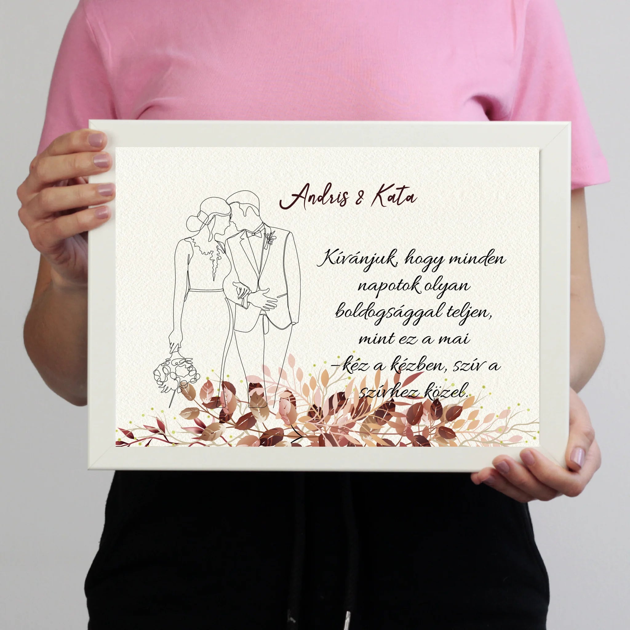 Szerkeszthető falikép - Jelképes esküvői ajándék egyedi mintával