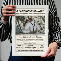 Egyedi képes ajándék - Személyre szabható jelképes esküvői ajándék falikép