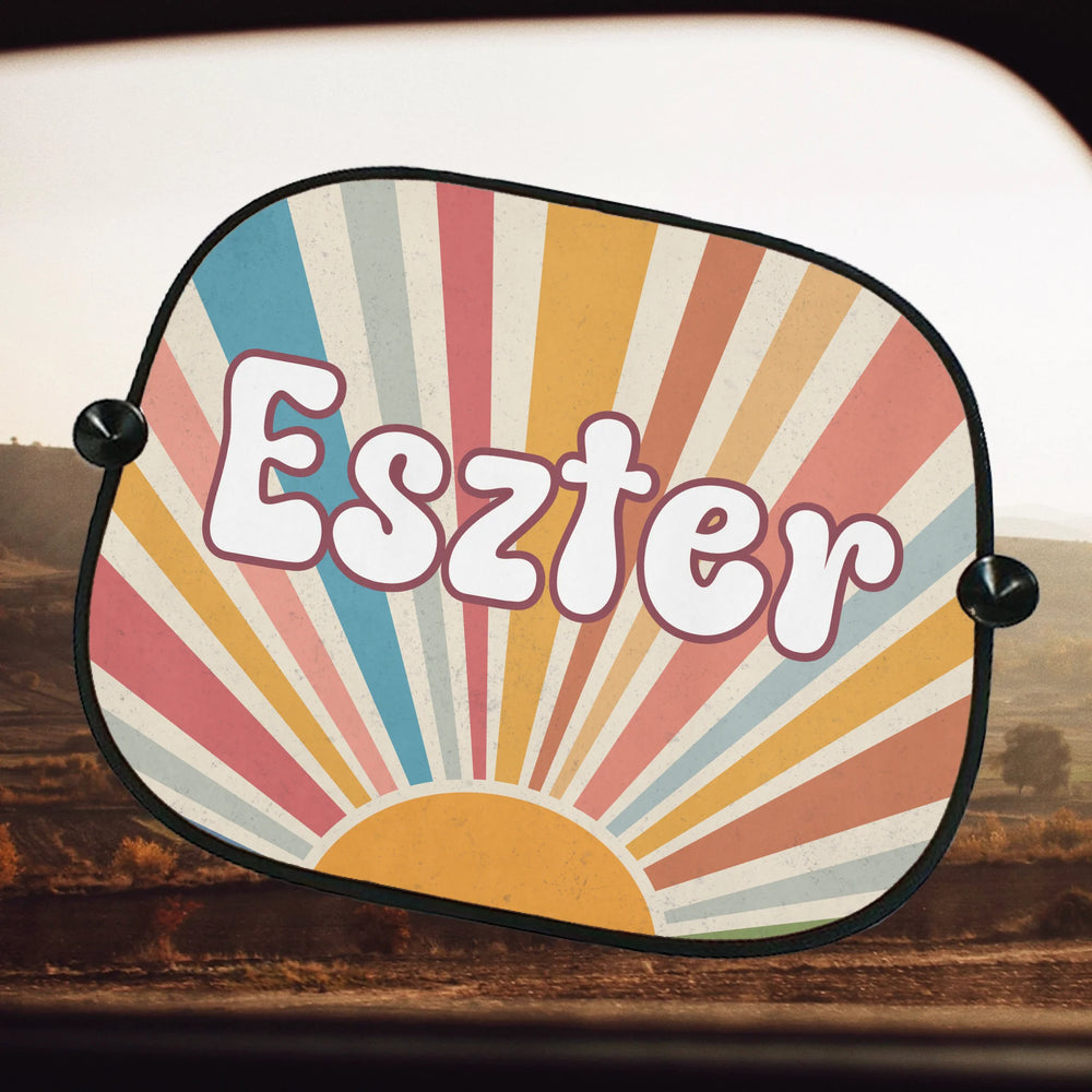 Egyedi retro szivárvány napellenző neves felirattal