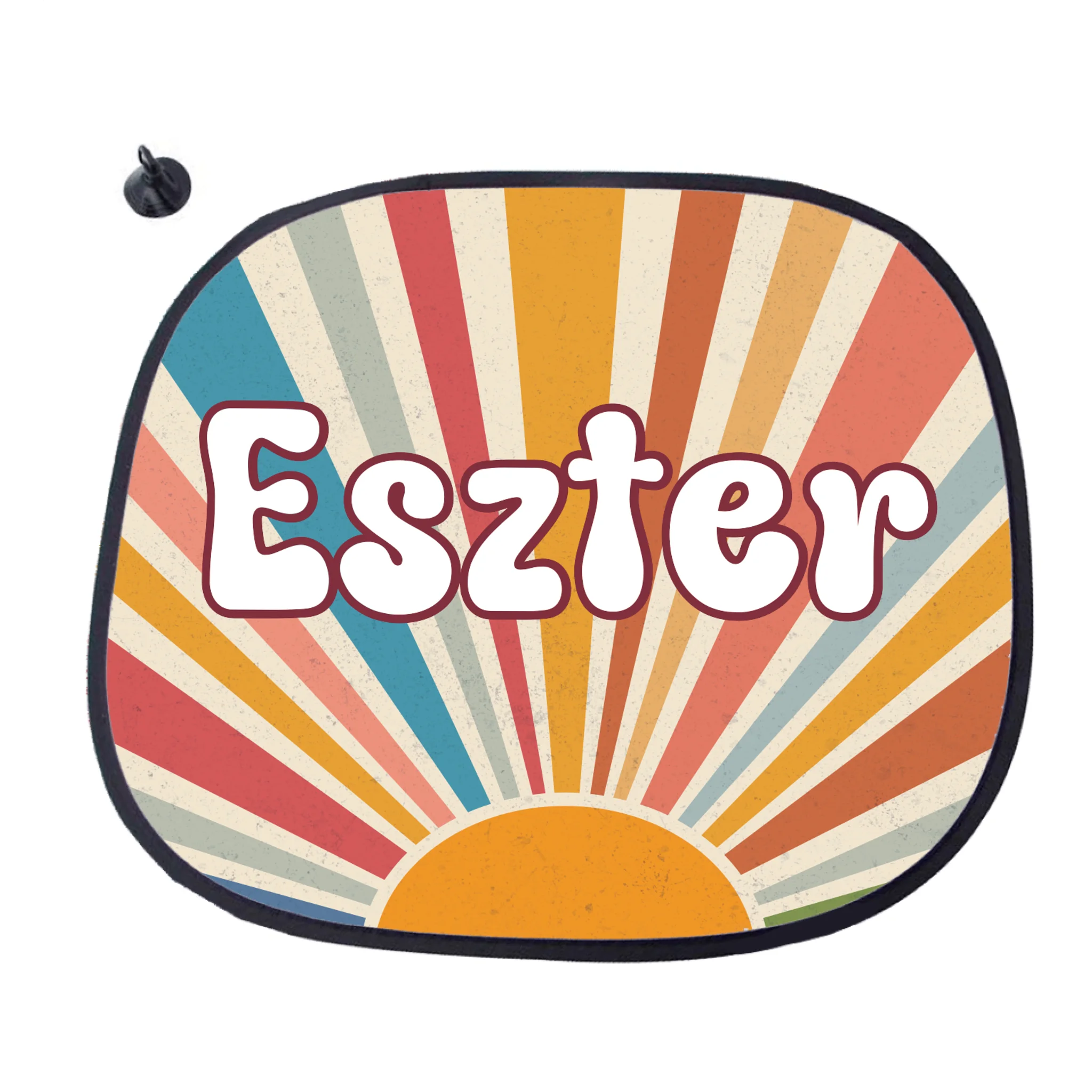 Egyedi retro szivárvány napellenző neves felirattal