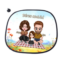 Szerkeszthető karakteres napellenző családoknak egyedi névvel