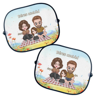 Szerkeszthető karakteres napellenző családoknak egyedi névvel