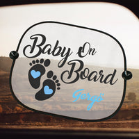Egyedi neves fiús baby on board napellenző