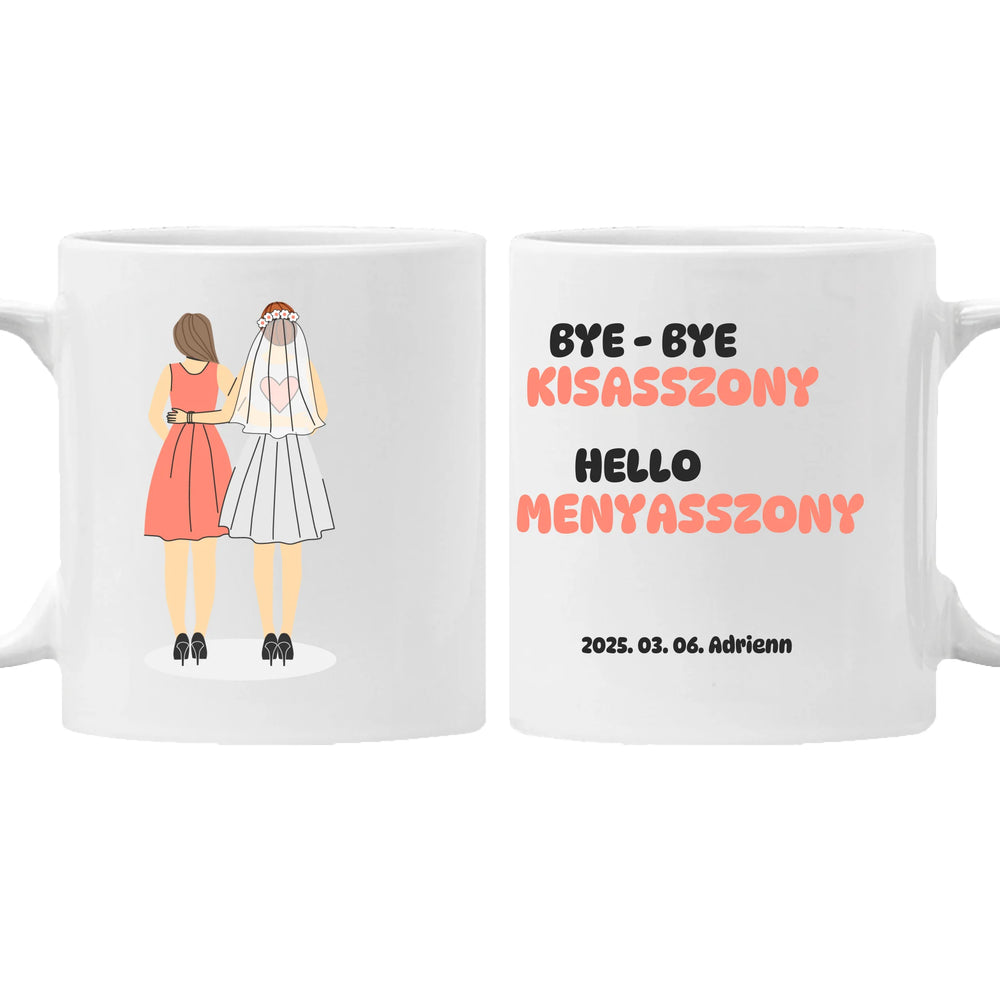 Koszorúslányok menyasszonnyal esküvői bögre