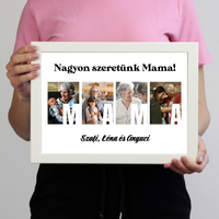 Ajándék Mamának - Egyedi képes Mama szeretünk falikép