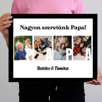 Ajándék Papának - Egyedi képes Papa szeretünk falikép