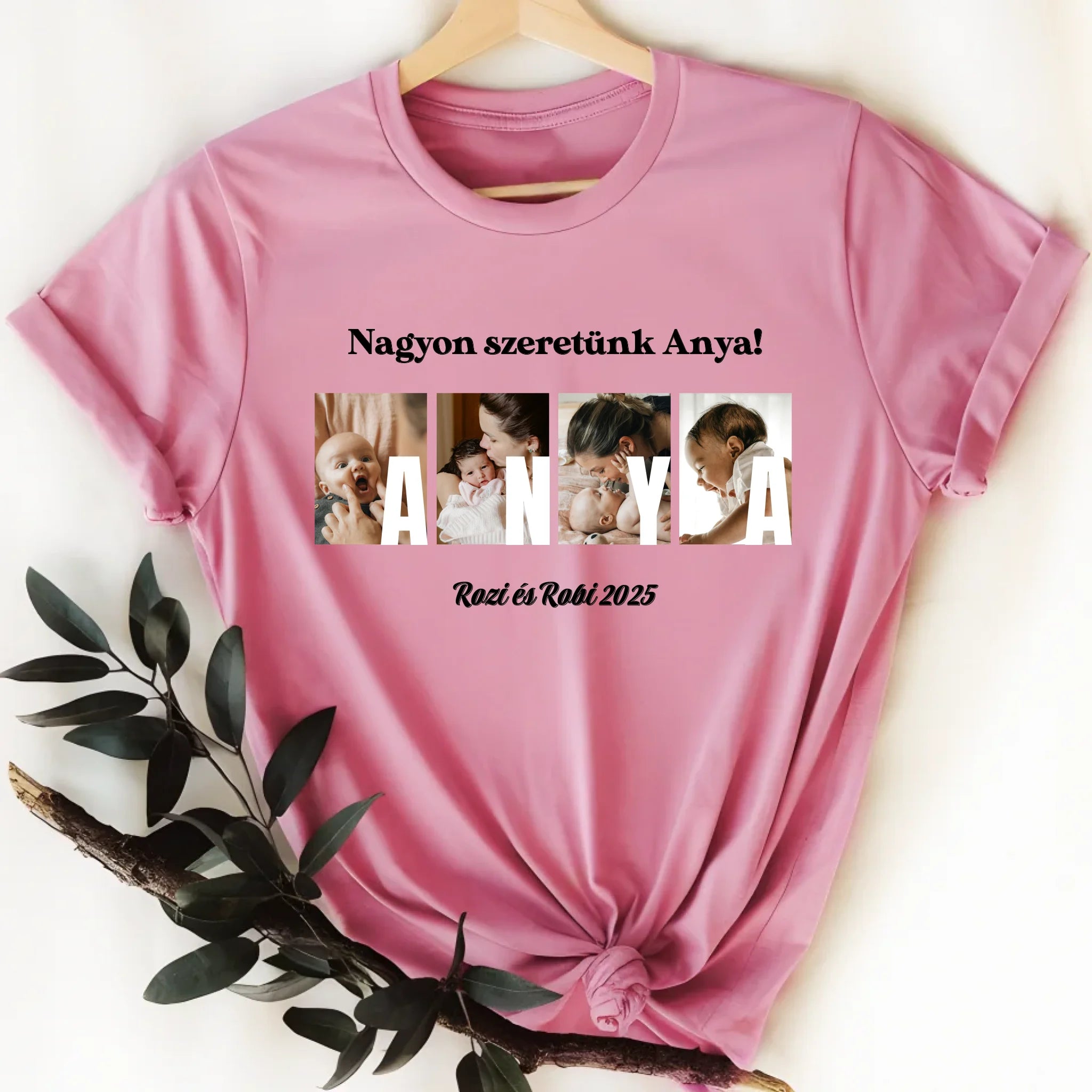Ajándék Anyának - Egyedi képes Anya szeretünk póló nőknek
