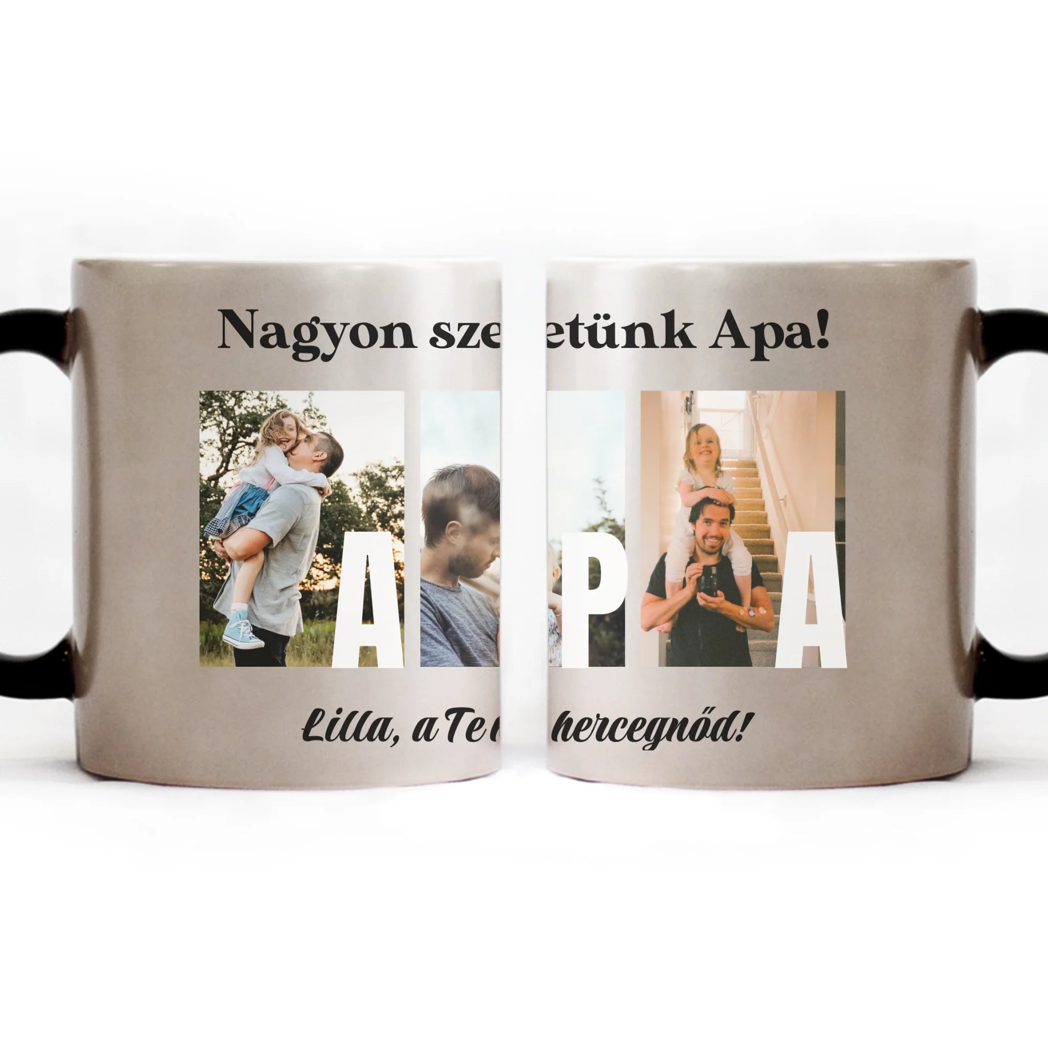 Ajándék Apának - Egyedi képes Apa szeretünk bögre