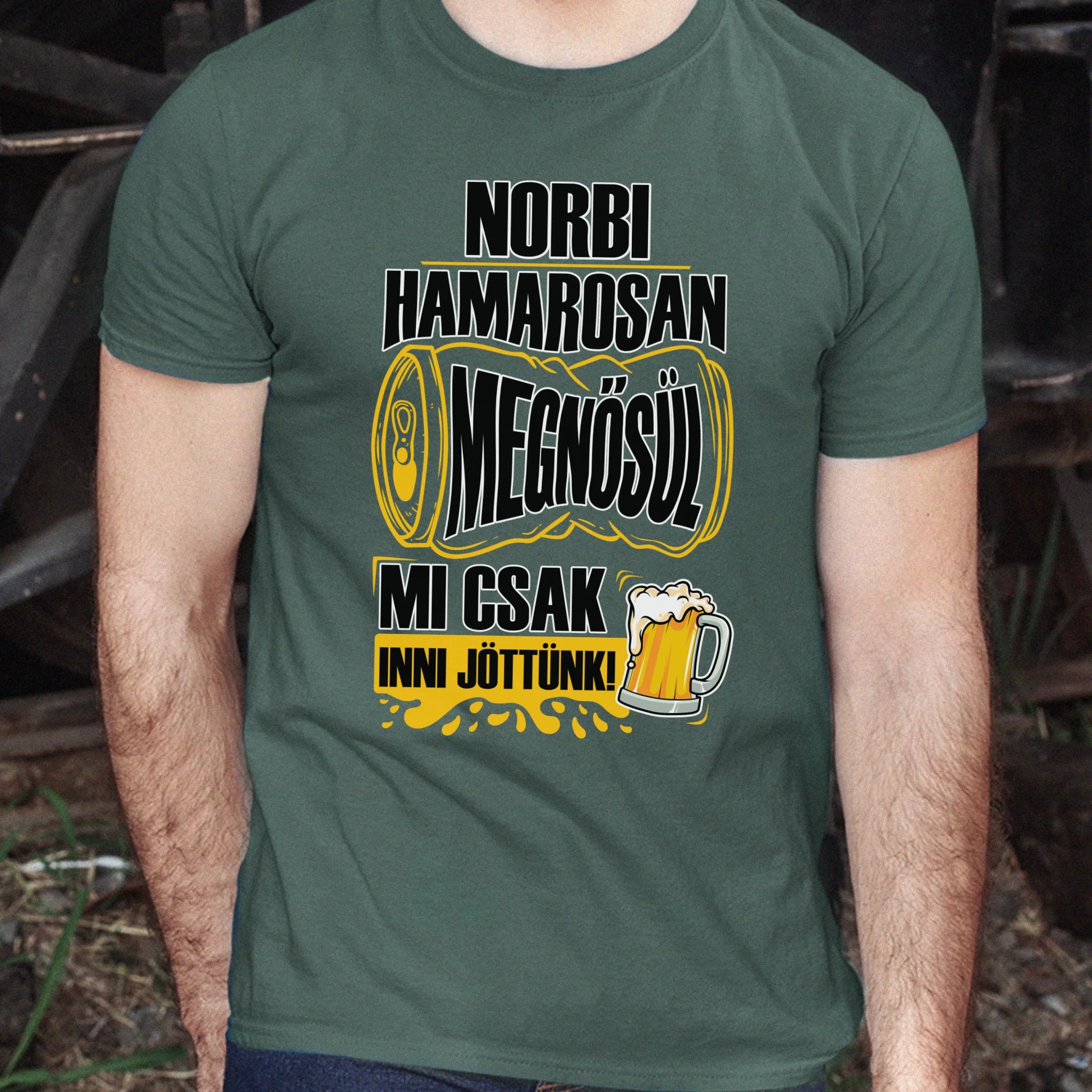 Hamarosan megnősül - egyedi neves legénybúcsú póló