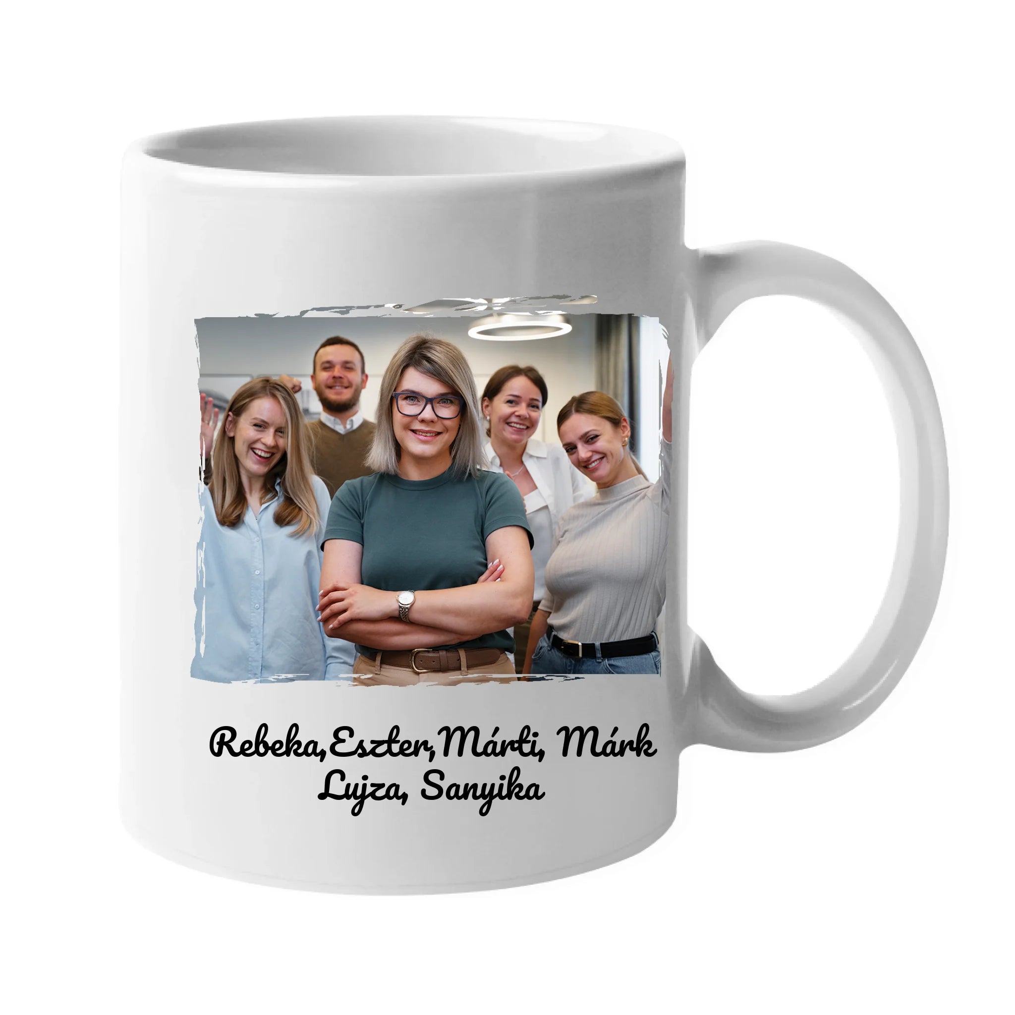 Egyedi képes bögre - búcsúajándék munkatársaknak szerkeszthető felirattal