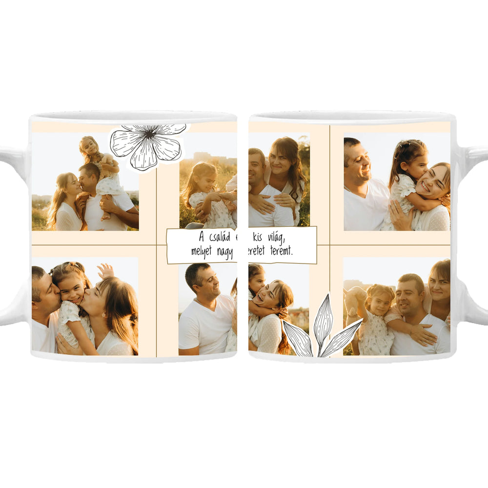 Egyedi 6 képes bögre - Szerkeszthető felirattal