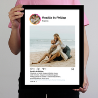  Instagram stílusú falikép - Egyedi feliratos 2 képpel