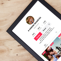 TikTok stílusú falikép - Egyedi feliratos 4 képpel