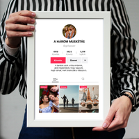 TikTok stílusú falikép - Egyedi feliratos 4 képpel