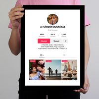 TikTok stílusú falikép - Egyedi feliratos 4 képpel