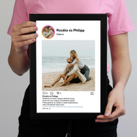  Instagram stílusú falikép - Egyedi feliratos 2 képpel