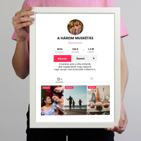 TikTok stílusú falikép - Egyedi feliratos 4 képpel