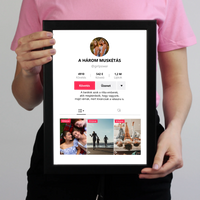 TikTok stílusú falikép - Egyedi feliratos 4 képpel