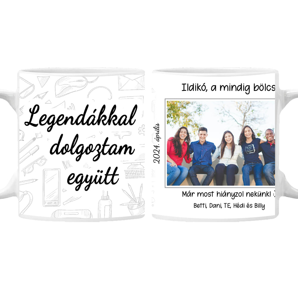 Búcsúzó kollégának egyedi bögre - évszámmal, felirattal