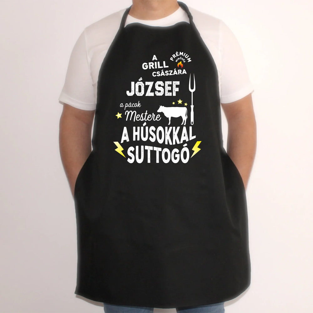 A grill császára - saját névvel fekete kötény