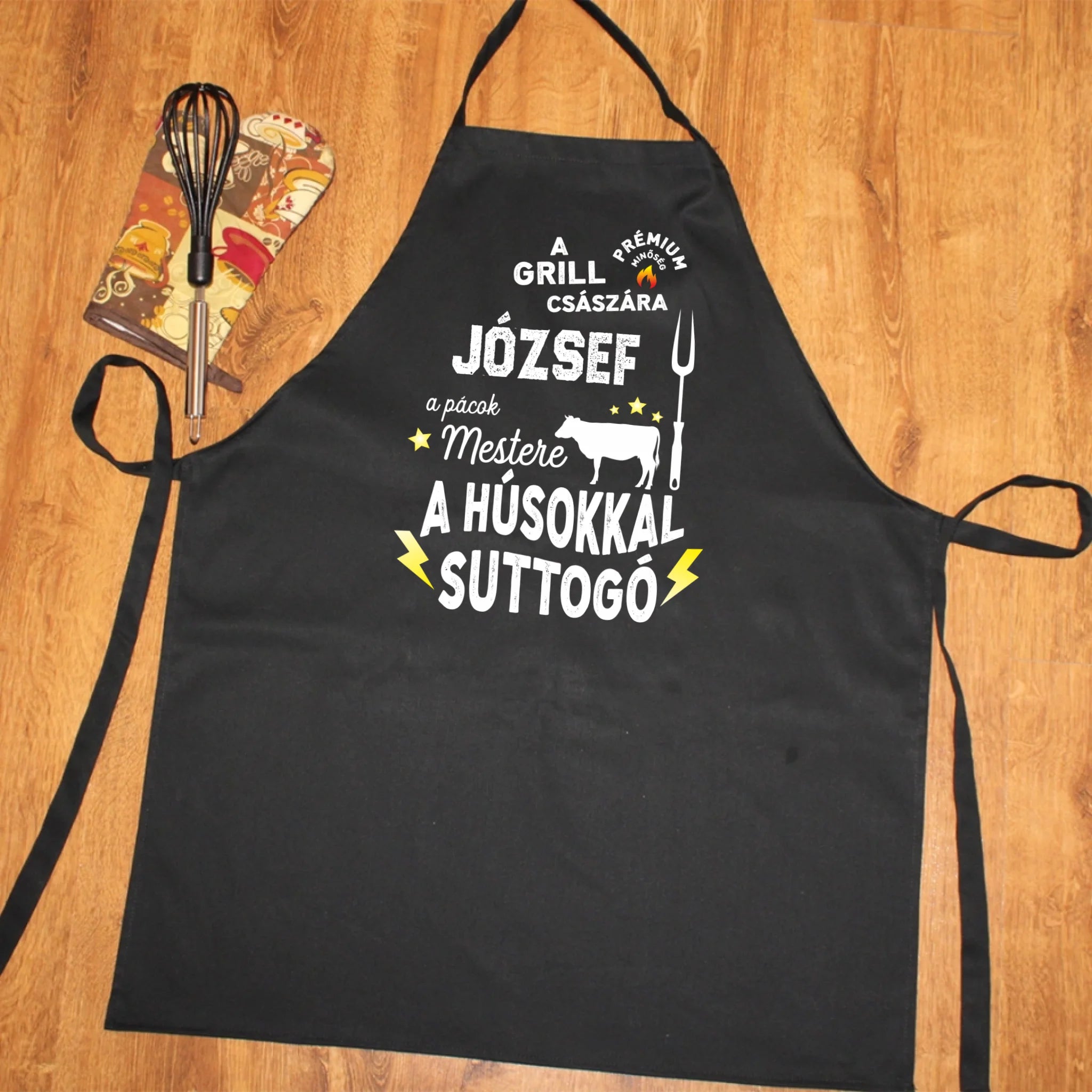 A grill császára - saját névvel fekete kötény