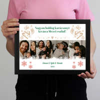  Karácsonyi falikép 4 képpel és egyedi feliratokkal