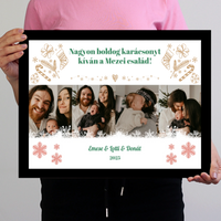  Karácsonyi falikép 4 képpel és egyedi feliratokkal