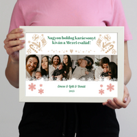  Karácsonyi falikép 4 képpel és egyedi feliratokkal