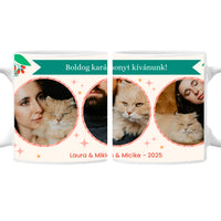 Karácsonyi bögre 3 képpel és egyedi feliratokkal