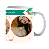 Karácsonyi bögre 3 képpel és egyedi feliratokkal