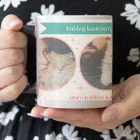 Karácsonyi bögre 3 képpel és egyedi feliratokkal