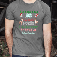 Az első közös karácsony szerkeszthető dátummal és névvel páros férfi póló