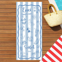 Egyedi sellős strandtörölköző névvel - egyedi ajándék gyerekeknek