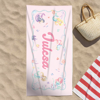 Sellős strandtörölköző névvel - egyedi ajándék gyerekeknek