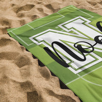 Ajándék focistáknak - személyre szabott strandtörölköző névvel