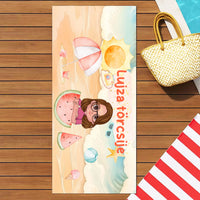 Egyedi feliratos törölköző gyerekeknek szerkeszthető karakteres mintával