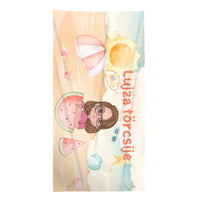 Egyedi feliratos törölköző gyerekeknek szerkeszthető karakteres mintával